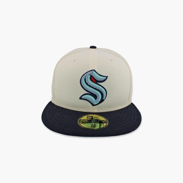 Seattle Kraken Cream Fitted Hat on Sale