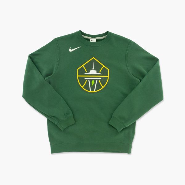 Seattle Storm Primary Logo Green Fleece Crewneck on Sale