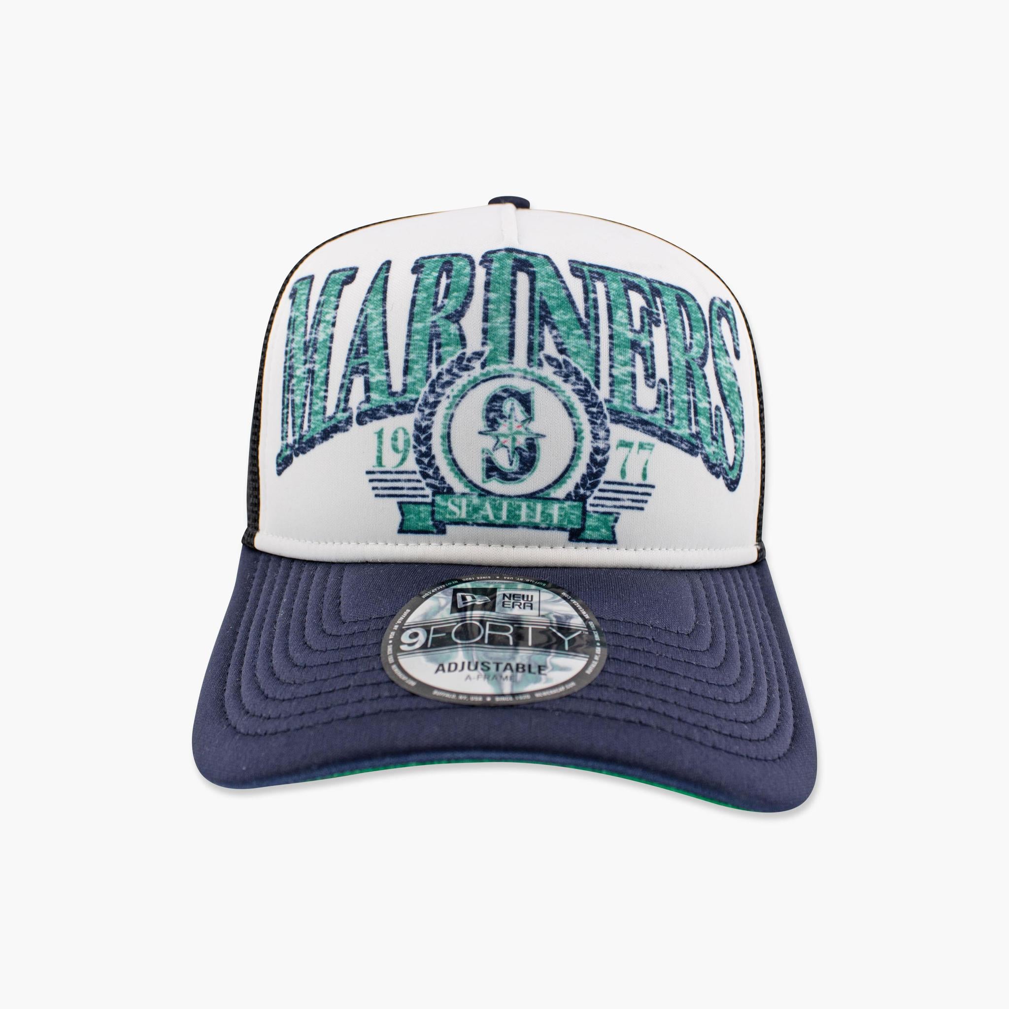 Seattle Mariners Primary Logo Distressed Trucker Hat Discount