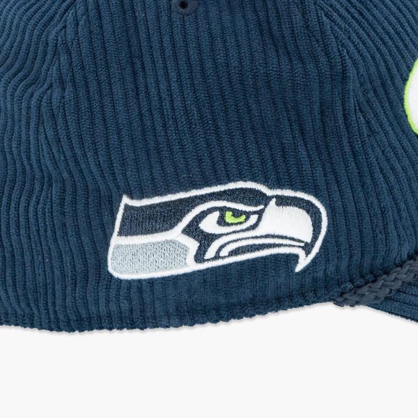 Seattle Seahawks Navy Script Corduroy Hitch Snapback Discount - Image 3