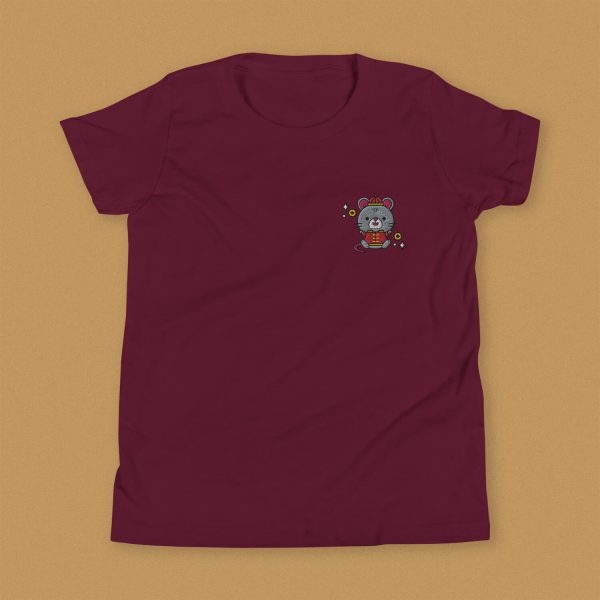Year of the Rat Embroidered Kids T-Shirt Cheap