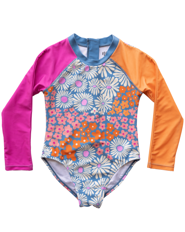 Floral Waves Mini Long Sleeve One Piece Online - Image 4