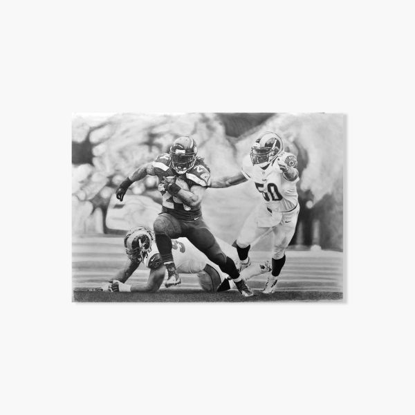 Marshawn Lynch 18″ x 12″ Keegan Hall Print - Autographed by Keegan Hall For Cheap