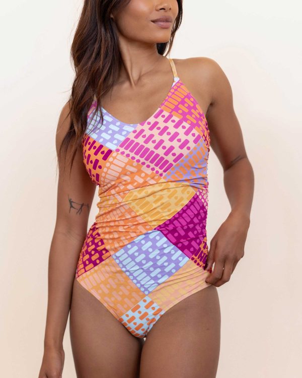 Patch Ruched One Piece For Discount - Image 3