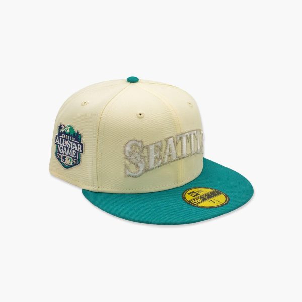 Seattle Mariners 2023 All-Star Game Northwest Green Pink Brim Fitted Hat Online Sale - Image 2