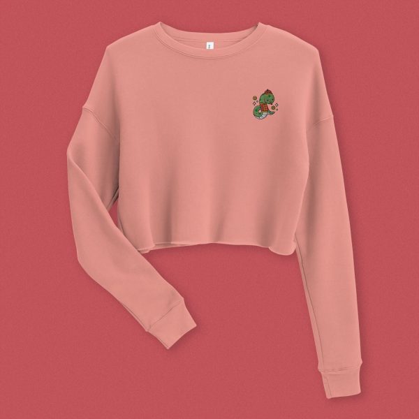 Year of the Snake Embroidered Crop Sweatshirt Cheap - Image 2