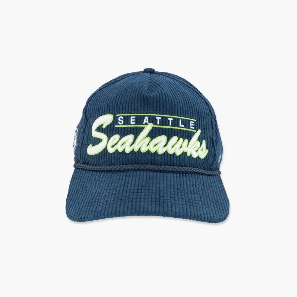 Seattle Seahawks Navy Script Corduroy Hitch Snapback Discount