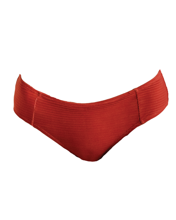 Textured Stripe Redwood Bikini Bottom Sale - Image 4