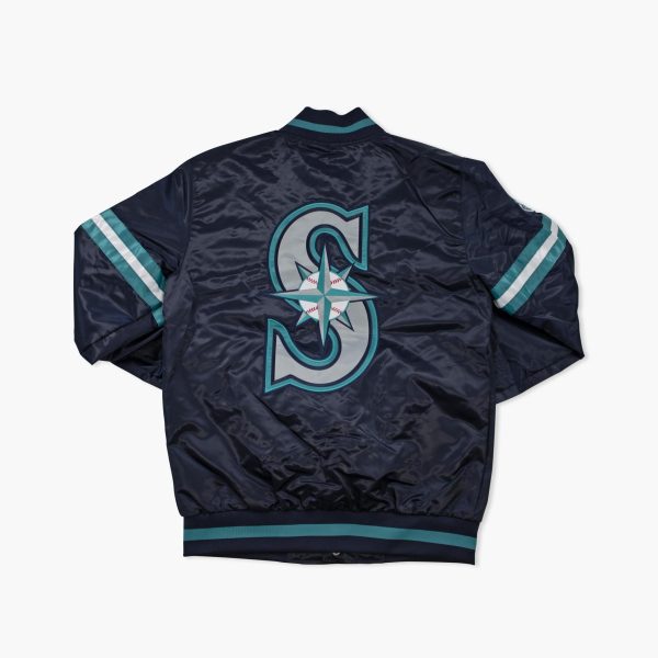 Seattle Mariners Starter Midnight Navy Satin Jacket For Cheap - Image 2