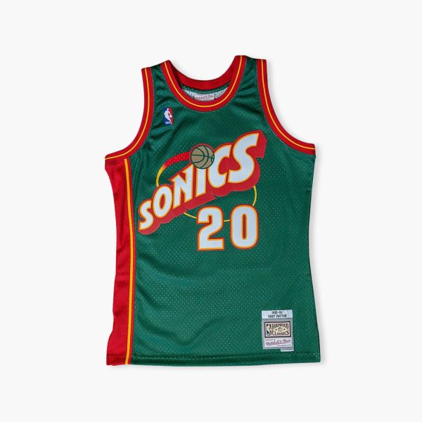 Seattle SuperSonics Gary Payton 1996 Green Swingman Jersey on Sale
