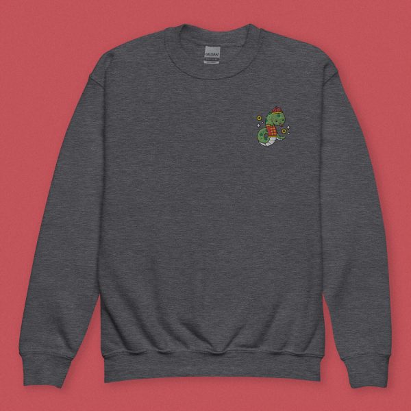 Year of the Snake Embroidered Kids Sweatshirt For Sale - Image 5