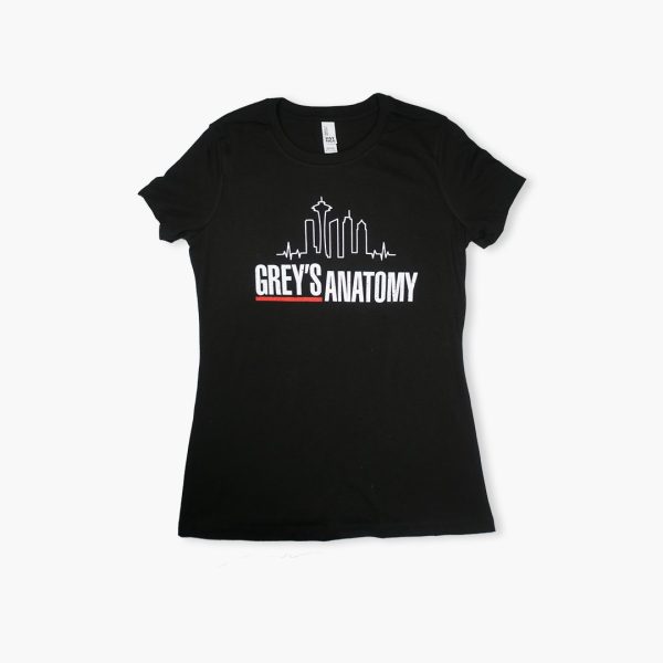 Grey s Anatomy Skyline Women s Black T-Shirt For Cheap