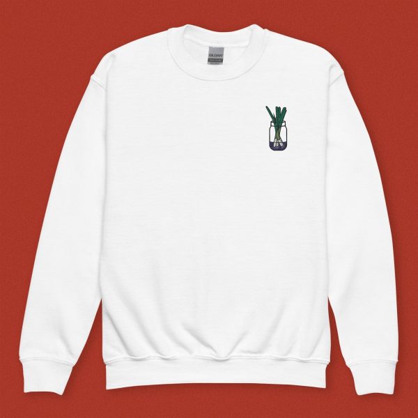 Green Onion Embroidered Kids Sweatshirt Online Sale - Image 3