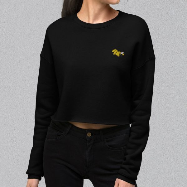 Fortune Cookie Embroidered Crop Sweatshirt Online now - Image 4