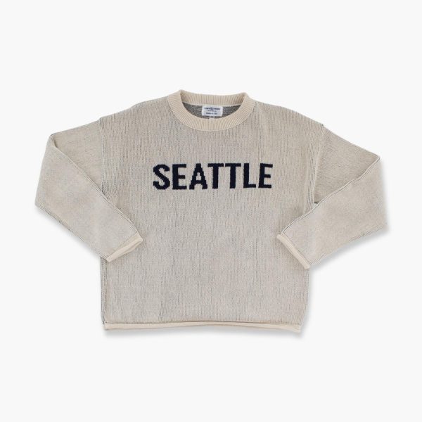 Seattle Women s Town Pride Natural Navy Boxy Wool Sweater Online Hot Sale