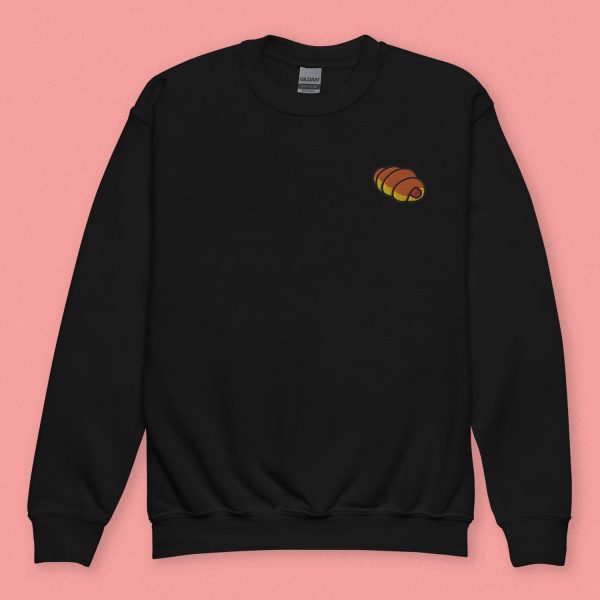 Hot Dog Bun Embroidered Kids Sweatshirt Cheap - Image 2