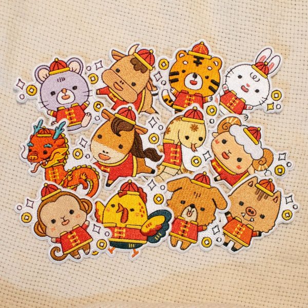 Chinese Zodiac Embroidered Patch Set Online Hot Sale