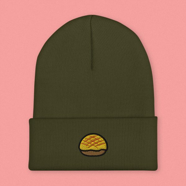 Pineapple Bun Embroidered Beanie For Discount - Image 2