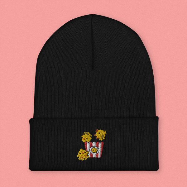 Popcorn Chicken Embroidered Beanie Hot on Sale - Image 3