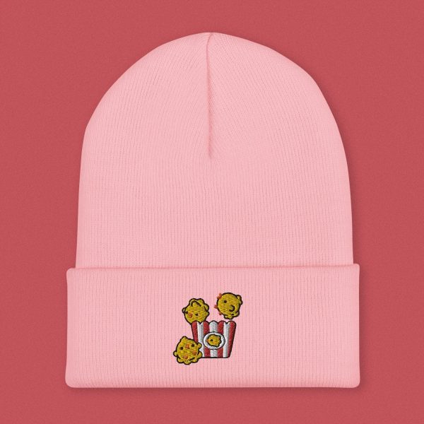 Popcorn Chicken Embroidered Beanie Hot on Sale - Image 2