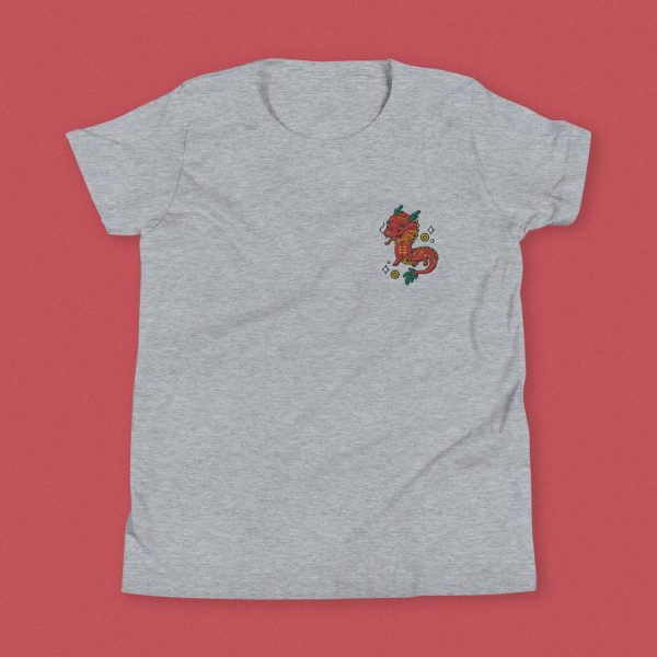 Year of the Dragon Embroidered Kids T-Shirt For Cheap - Image 4