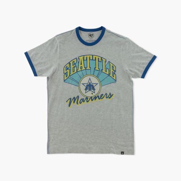 Seattle Mariners Relay Grey Retro Ringer T-Shirt For Discount