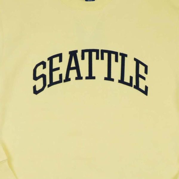 Seattle Applique Butter Big Cotton Crewneck Cheap - Image 2