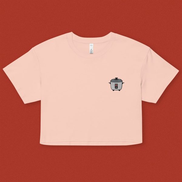 Rice Cooker Embroidered Crop T-Shirt Hot on Sale - Image 5