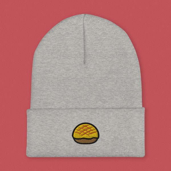 Pineapple Bun Embroidered Beanie For Discount - Image 3