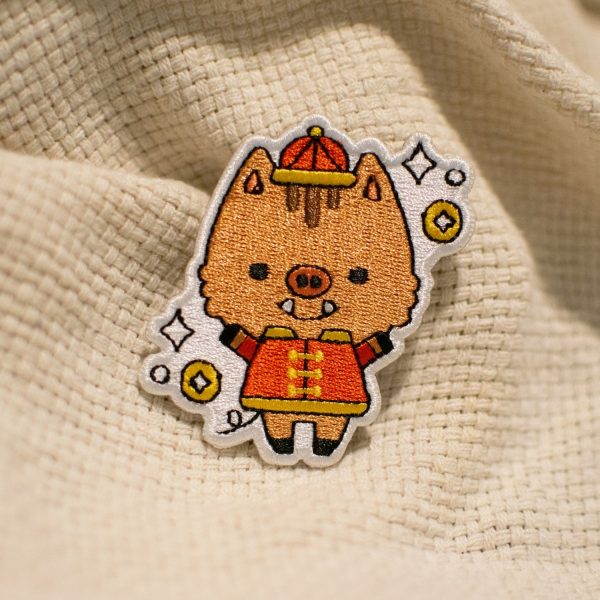 Year of the Pig Embroidered Patch For Cheap