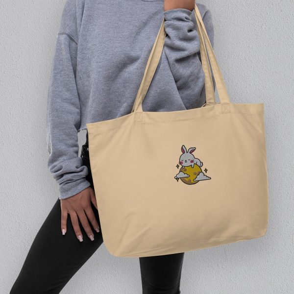 Moon Rabbit Embroidered Large Tote Discount - Image 3