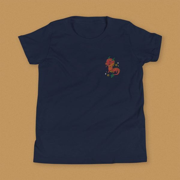 Year of the Dragon Embroidered Kids T-Shirt For Cheap - Image 2