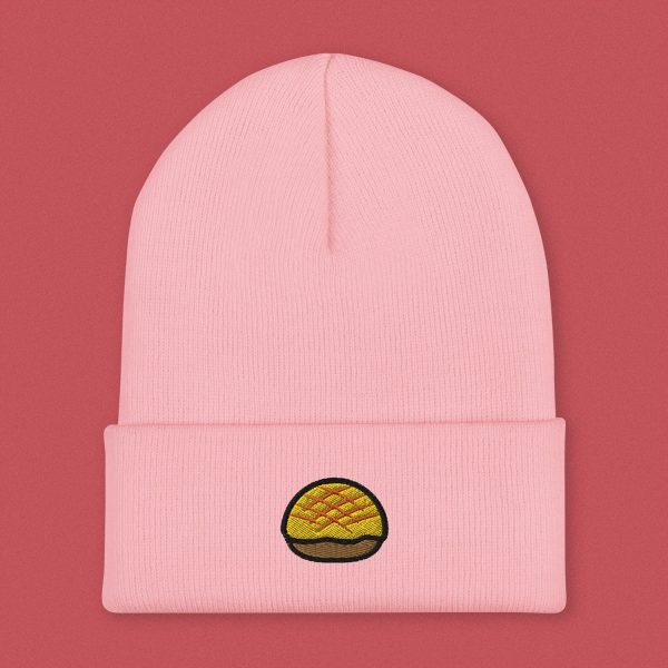Pineapple Bun Embroidered Beanie For Discount - Image 4