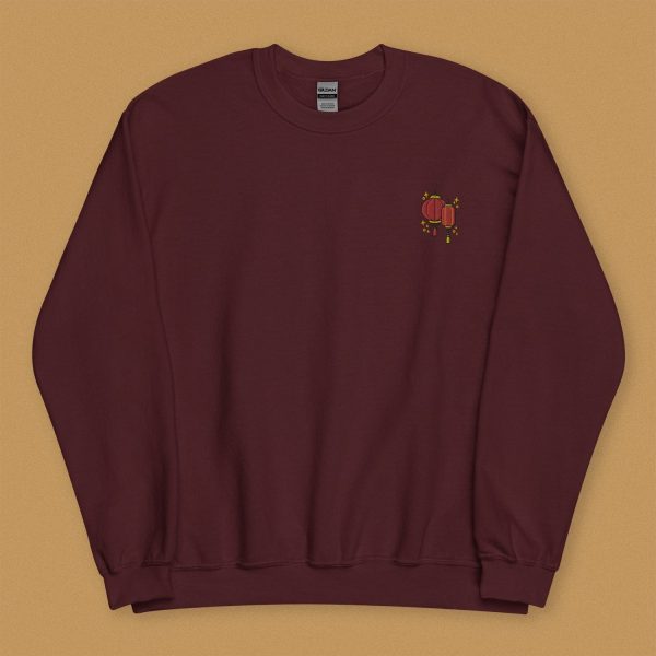 Paper Lantern Embroidered Sweatshirt For Sale - Image 3