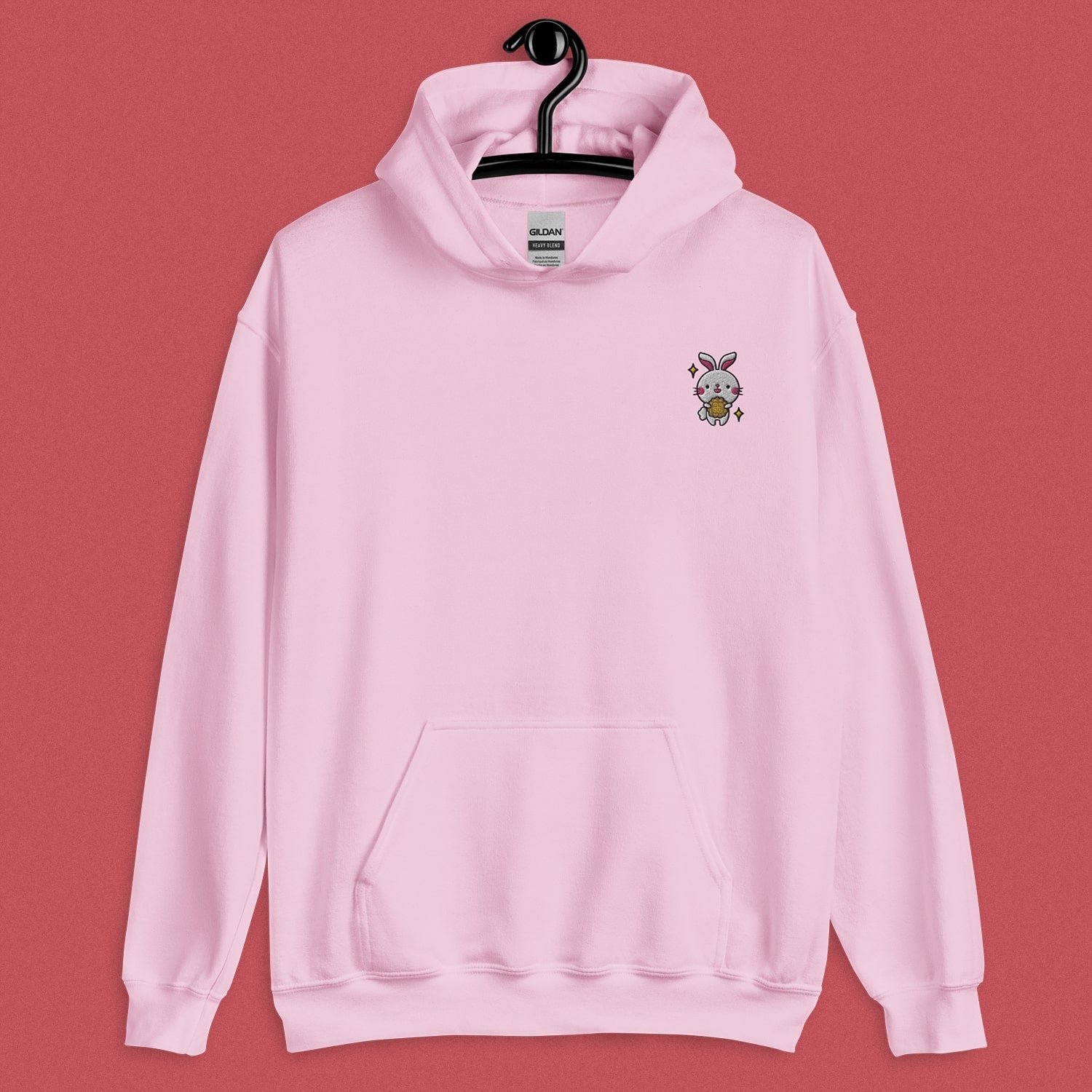 Mooncake Rabbit Embroidered Hoodie on Sale