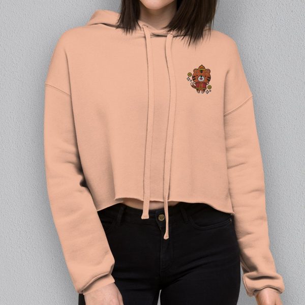 Year of the Tiger Embroidered Crop Hoodie For Sale - Image 5